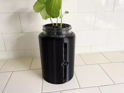Kratky Duvarcı kavanoz hidroponik kol 3d baskı model mutfak pencere ot Bahçe sıfır atık Bahçıvanlık mikro yeşillikler yeniden büyümek sebzeler takım tezgah kapalı akortonik kendin yap eko arkadaş canlısı ev ekici 3d print model - Mito3D