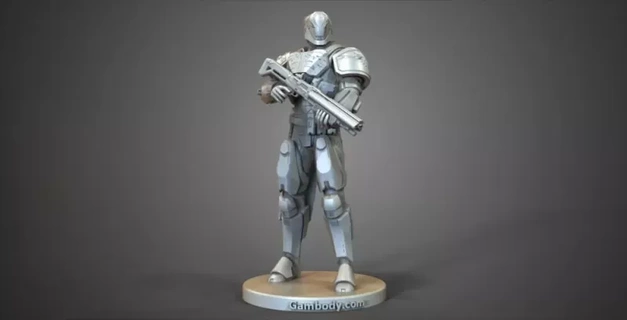 legendary saladin 3d model printing art figurine sculpture game warrior guardian banner fanart print figure gaming destiny guard merch iron lore 3d print model - Mito3D