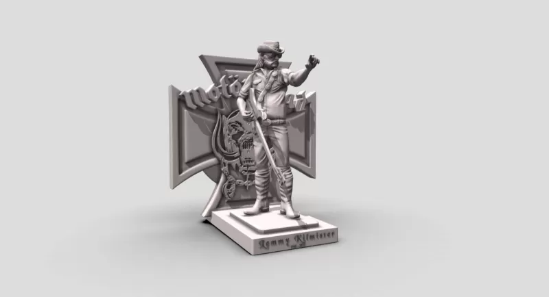 Lemmy Kilmister Motorkopf 3dprinting 3d Drucken Modell dreiding Kunst Spielzeug Spielzeuge druckbar Gitarre Miniatur obj stl printing amerikanisch Zahl Band Pose Musiker 3D print model - Mito3D