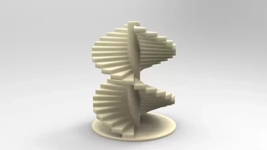 Leonardo Vinci merdivenler 3d baskı model üçleme çift Fransa sarmal Saray helis iyonik Leonard muhteşem 3d print model - Mito3D