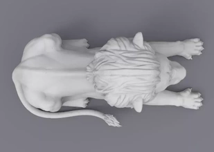 aslan 3d baskı model üçleme Sanat heykel hayvan printing 3d print model - Mito3D