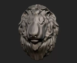 aslan baş 3d baskı model üçleme heykel hayvan Leon aslanlar 3d print model - Mito3D