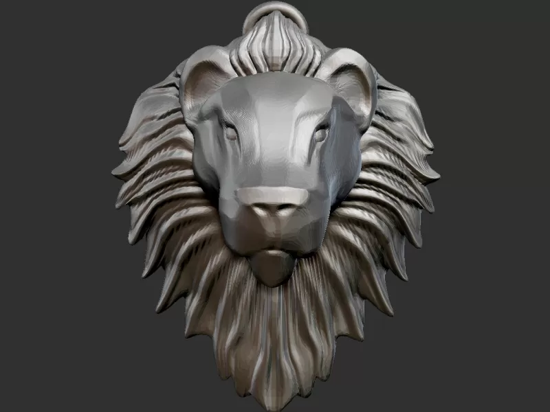 león cabeza 3d impresión modelo trío Arte anillo leones 3D print model - Mito3D