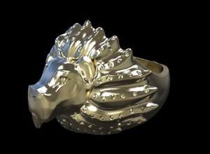 lion ring fashion 3D printing model, file, printable design, 3d print 3d print model - Mito3D