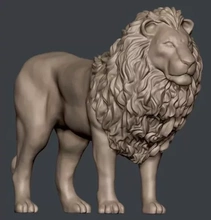 Lion sculpter 3d impression modèle trio chat animal bête 3d print model - Mito3D