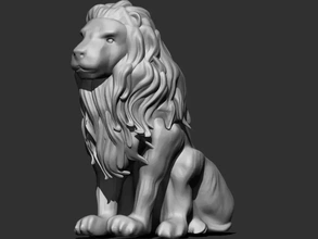 lion statue 3d printing model - threeding sculpture gargoyle lions wild 3d print model - Mito3D