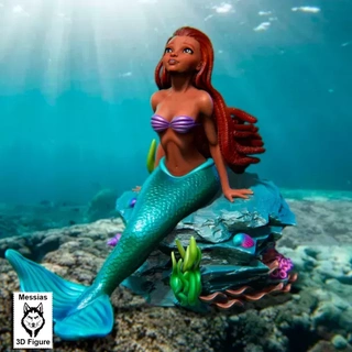 little mermaid figure 3d print model printing 3d-printing ariel collectible art personalized figurine high-quality customizable magical world fairytale collectibles underwater enchanting character disney fan ocean-themed adventure enchantment 3d print model - Mito3D