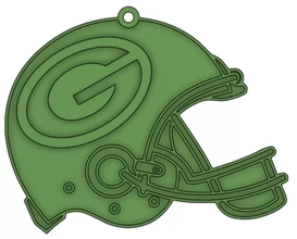 llavero casco verde bahía 3d impresión modelo trío futbol americano llave nfl 3d print model - Mito3D