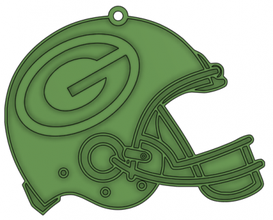 llavero casco verde baia moda schiavo nfl futbol Americano 3d print model - Mito3D