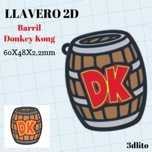 llavero barril Burro Kong 3d impresión modelo trío juego nintendo 3dlito jego 3d print model - Mito3D