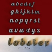 lobster lowercase 3d letters stl file 3D printing model, file, printable design, print, alphabet, 3dletters, letters, 3dprint, 3dmodel, text, font, fonts, words, type, language, decorations, gadget, lettering, 3dlettering, sign, hobby, homemade, fusion360, write 3d print model - Mito3D