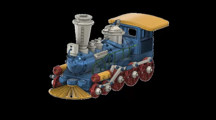 locomotive 3d impression modèle trio mots clés 3d print model - Mito3D
