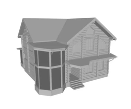 log cottage 3d printing model - threeding 3d print model - Mito3D