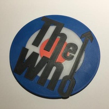 logo coaster home office & garden 3D printing model, file, printable design, 3d print, coaster,music,mod,thewho,rnb,rock,classicrock 3d print model - Mito3D