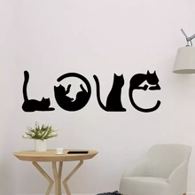 l'amour chat mur décor 3d impression modèle trio art animal 2d trible panneau charmant 3d print model - Mito3D