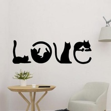 l'amour chat mur décor art animal trible panneau charmant 2d alphabet 3d print model - Mito3D