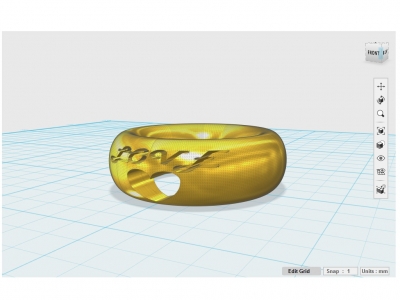 love ring art 3D printing model, file, printable design, 3d print, Ring 3D print model - Mito3D