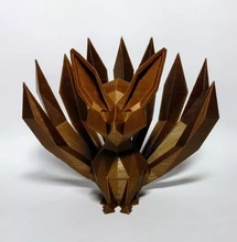 low-poly nine-tailed fox 3d printing model - threeding animal creature anime fantasy manga naruto nine-tail 3d print model - Mito3D