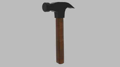 low poly hammer tools & machines 3D printing model, file, printable design, 3d print, hammer, low, poly, game, asset, tool, workshop, hardware, equipment, construction, mace, batter, weapon 3d print model - Mito3D