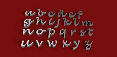 lucida handwriting font lowercase 3d letters stl file toys games & hobby 3D printing model, file, printable design, print, 3dletter, 3dletters, type, decoration, words, other, gadgets, agency, fonts, language, sign, symbol, letter, stlfile, 3dmodel, 3dprint, alphabet, letters, font, text 3d print model - Mito3D