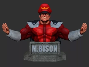 mbison 3d printing model - threeding figurine bust statue man toy cartoon anime people fight miniatures villain videogames bison streetfighter capcom boss martialarts street fighter 3d print model - Mito3D