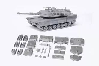 m1 abrams tanque detallado modelo equipo 3d impresión trío militar arma vehiculos juguete juguetes juegos armadura us americano Ejército montaje tanques 3d print model - Mito3D