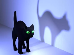 deli kedi 3d baskı model üçleme heykelcik dekorasyon hayvan cadılar bayramı 3d print model - Mito3D