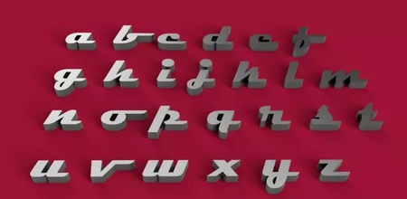 manyeto yazı tipi küçük harf 3d harfler stl dosya baskı model üçleme dekorasyon işaret mektup alfabe 3dmodel 3dprint sembol gadget'lar Metin dil 3dletter 3dletters 3d print model - Mito3D