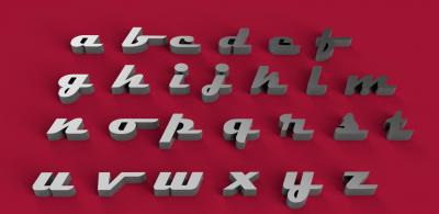 magneto font lowercase 3d letters stl file toys games & hobby 3D printing model, file, printable design, print, 3dletter, 3dletters, type, decoration, words, other, gadgets, agency, fonts, language, sign, symbol, letter, stlfile, 3dmodel, 3dprint, alphabet, letters, font, text 3d print model - Mito3D