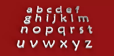 maiandra yazı tipi küçük harf 3d harfler stl dosya baskı model üçleme dekorasyon işaret mektup alfabe 3dmodel 3dprint sembol gadget'lar Metin dil 3dletter 3dletters 3d print model - Mito3D