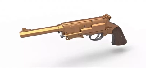 malcolm Reynolds pistola luciérnaga 3d impresión modelo trío arma juguete imprimible película ciencia ficción b revólver cosplay desintegrador apuntalar fuego réplica mano 3d print model - Mito3D