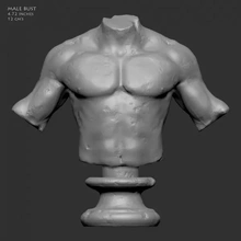masculino busto miniatura 3d impresión modelo trío Arte esculturas 3dprint zbrush cg 3d print model - Mito3D