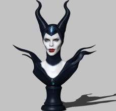 maleficent bust art 3D printing model, file, printable design, 3d print, maleficent, bust, disney, cartoon, movie, woman, evil, fantasy, 3d print model - Mito3D