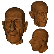 hombre arcilla cabeza 3d impresión modelo trío 3d print model - Mito3D