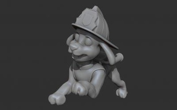 marshall toys games & hobby 3D printing model, file, printable design, 3d print, Marshall, Paw patrol, dog, puppy, cartoon, for kids, firefighter, cute toy 3d print model - Mito3D