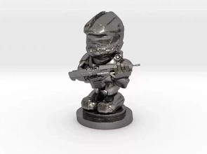 Maestro jefe figurilla 3d impresión modelo trío juego dibujos animados espartano soldado robot aureola 3d print model - Mito3D