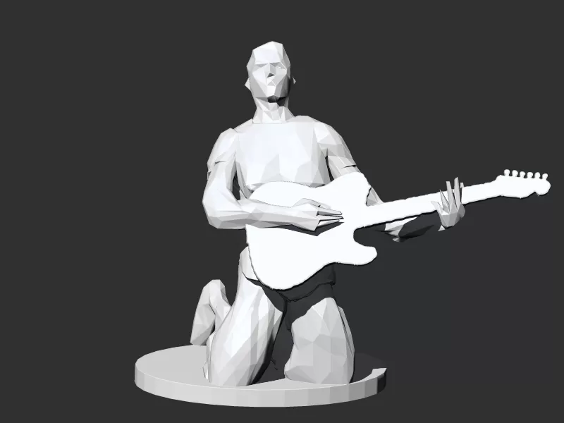 mat Bellamy 3d baskı model üçleme gitar Kaya sanatçı Rock yıldızı ilham perisi 3D print model - Mito3D