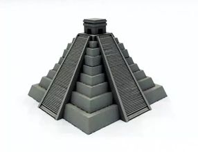 maya pirámide 3d impresión modelo trío histórico mexico azteca 3d print model - Mito3D