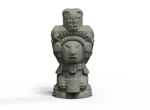 maia estátua 3d impressão modelo trio escultura pedra asteca 3d print model - Mito3D