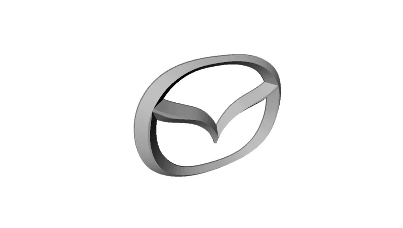 Mazda emblema 3d impressão modelo trio 3D print model - Mito3D