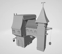 medieval casa 3d impressão modelo trio cavaleiro obj 3d print model - Mito3D