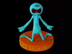 meeseeks 3d impresión modelo trío dibujos animados criatura extraterrestre personaje memes Rickandmorty almiar Morty mrmeeseeks 3d print model - Mito3D