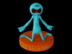 meeseeks 3d modello di stampa giochi dei giocattoli & hobby La 3D, modello, file 3D stampabile la progettazione, 3d, meeseeks, mrmeeseeks, rickandmorty, alien, cartone animato, creatura, rick, guarda il match, carattere, meme 3d print model - Mito3D