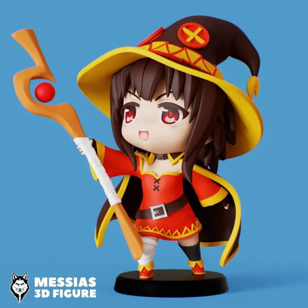 megumin chibi 3d drucken modell drucken dreiding stichworte printing sammlerstück kunst niedlich charakter anime fan shop personalisiert figur high quality anpassbar bezaubernd sammlerstücke kreativ ausdruck charmant einzelheiten zahl konosuba magisch explosion ikonisch hexe hut 3D print model - Mito3D