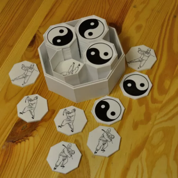 memory game yin yang 3d printing model - threeding tai chi bagua trigrams 3D print model - Mito3D