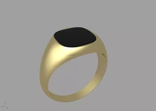 men's ring onyx 3d printing model - threeding zlatnictvi-aa 3d print model - Mito3D