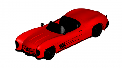 mercedes 300 sl motors & transport 3D printing model, file, printable design, 3d print, Mercedes SL 3d print model - Mito3D