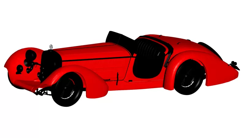 mercedes benz ss coche turismo 1930 3d modelo impresión trío 3D print model - Mito3D
