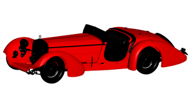 mercedes benz ss roadster 1930 - 3d model motors & transport 3D printing model, file, printable design, print, Mercedes Benz SS Roadster 3d print model - Mito3D