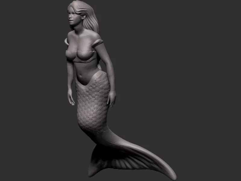 sirena 3d impresión modelo trío mujer niña sexy personaje mar 3D print model - Mito3D
